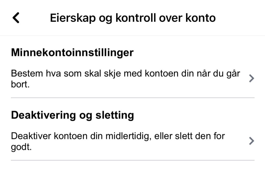 illustrasjon av valg under eierskap og kontroll over konto